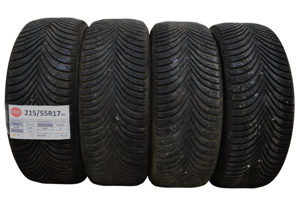 Michelin 215/55R17 94V Alpin5 2.El Kış Lastiği