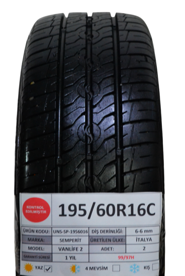 Semperit 195/60 R16C Vanlife 2 99/97H Yaz 2. El Lastik Çift