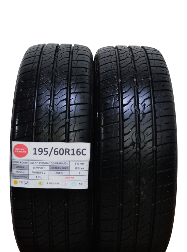 Semperit 195/60R16C 99/97H Vanlife2 2.El Çift Yaz Lastiği