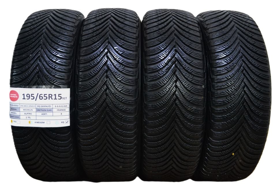 Michelin 195/65R15 91T Alpin5 2.El Takım Kış Lastiği