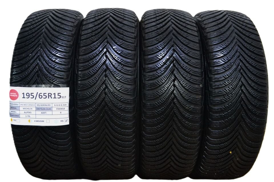 Michelin 195/65 R15 Alpin 5 91T Kış 2. El Lastik Takım