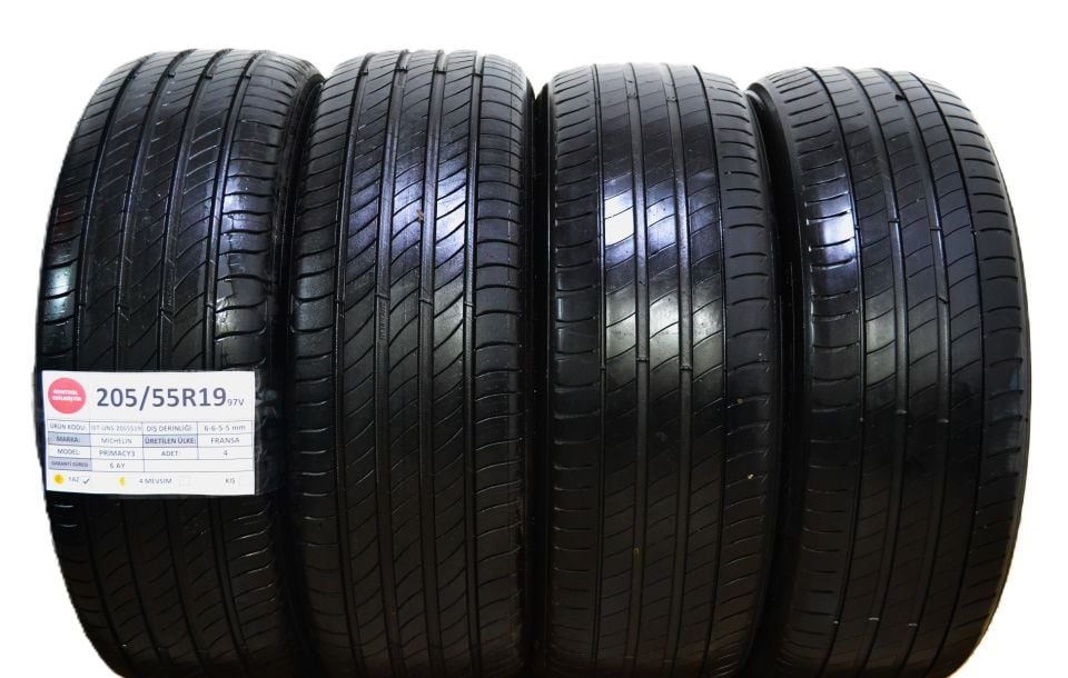 Michelin 205/55R19 97V Primacy3 2.El Takım Yaz Lastiği