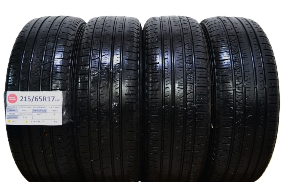 Pirelli 215/65R17 99V ScorpionVerde 2.El Takım Dört Mevsim Lastik
