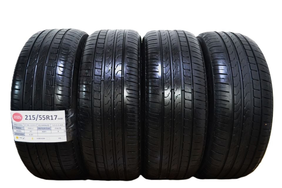 Pirelli 215/55R17 94W Cinturato P7 2.El Takım Yaz Lastiği