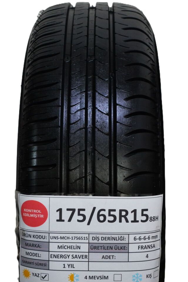 Michelin 175/65 R15 Energy Saver 88H Yaz 2. El Lastik Takım