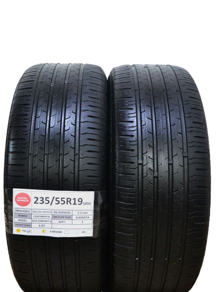 Continental 235/55 R19 Eco Contact 6 105V Yaz 2. El Lastik Çift