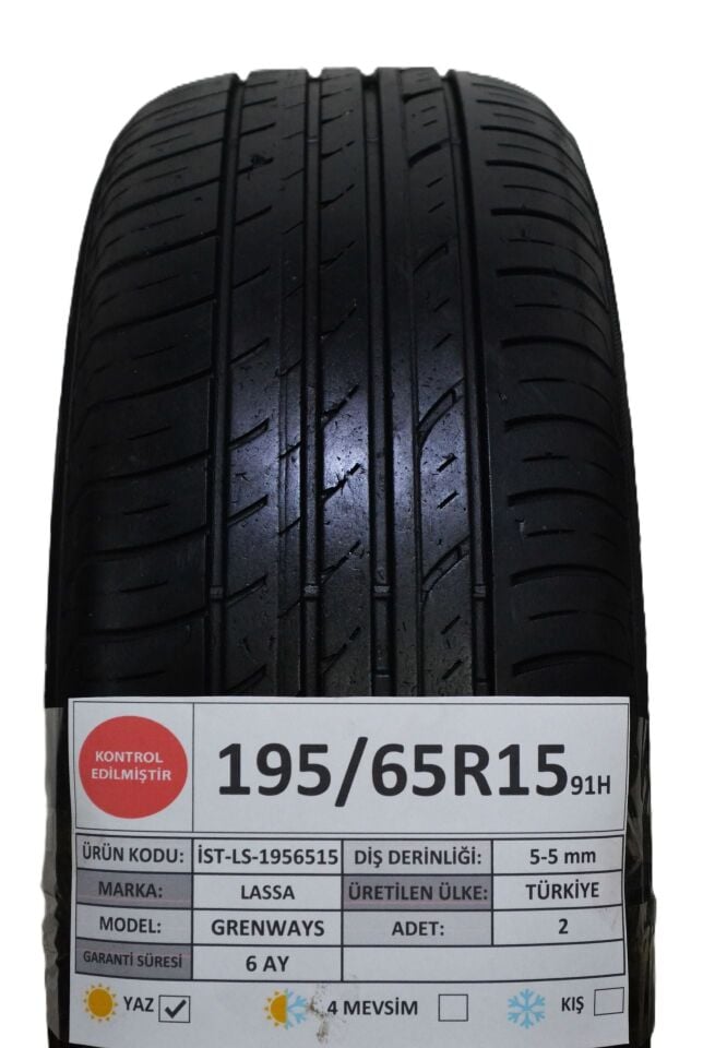 Lassa 195/65 R15 Grenways 91H Yaz 2. El Lastik Çift