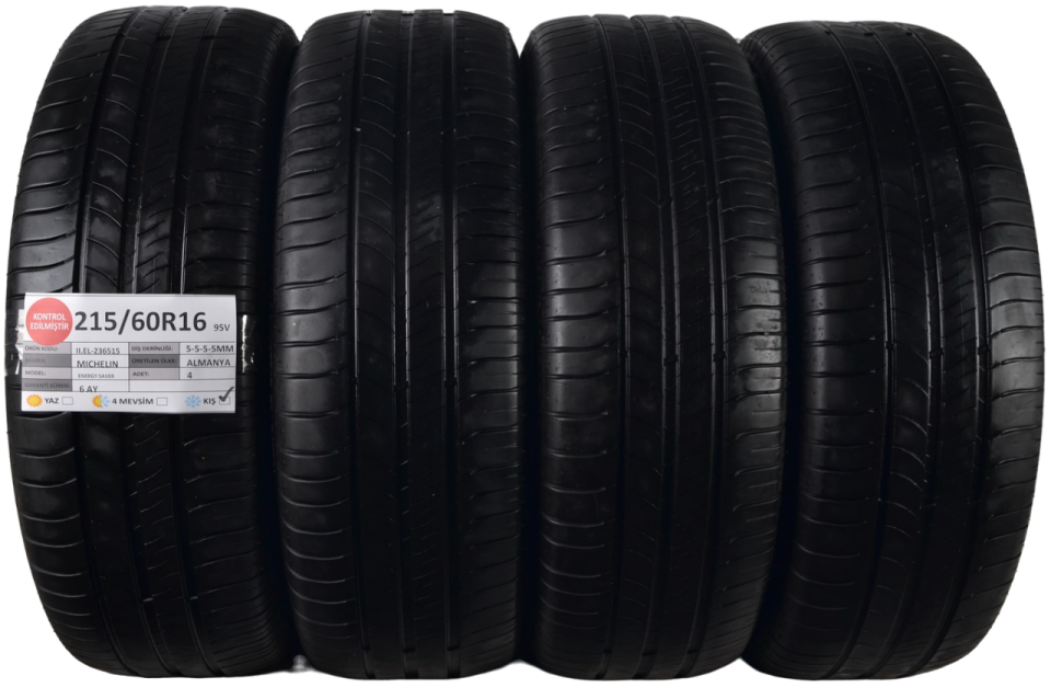 Michelin 215/60 R16 Energy Saver 95V Yaz 2. El Lastik Takım