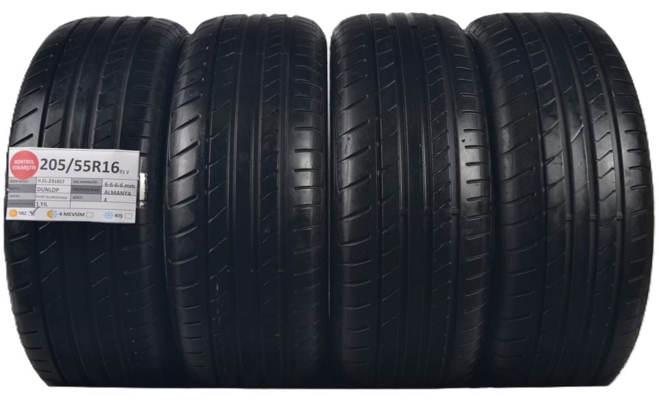 Dunlop 205/55R16 91V Sport Bluresponse 2.El Yaz Lastiği Takım