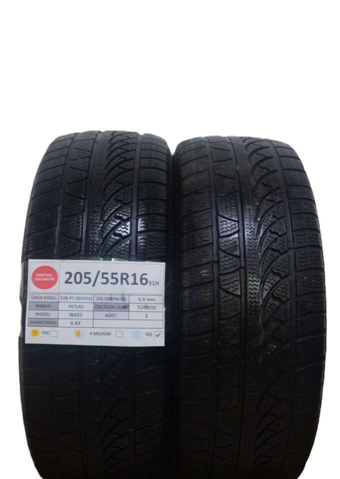 Petlas 205/55 R16 W 651 91H Kış 2. El Lastik Çift
