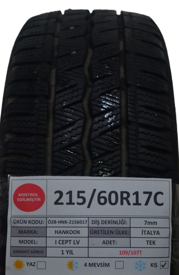 Hankook 215/60 R17C ICept LV 109/107T Kış 2. El Lastik