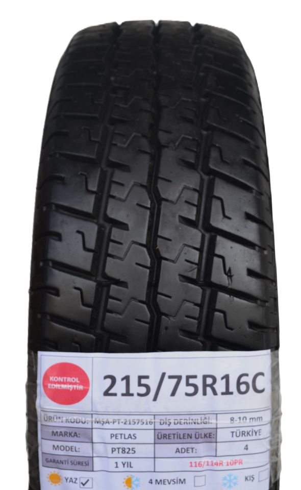Petlas 215/75 R16C 116/114R 10PR FullPower PT825 Plus 2.El Takım Yaz Lastiği