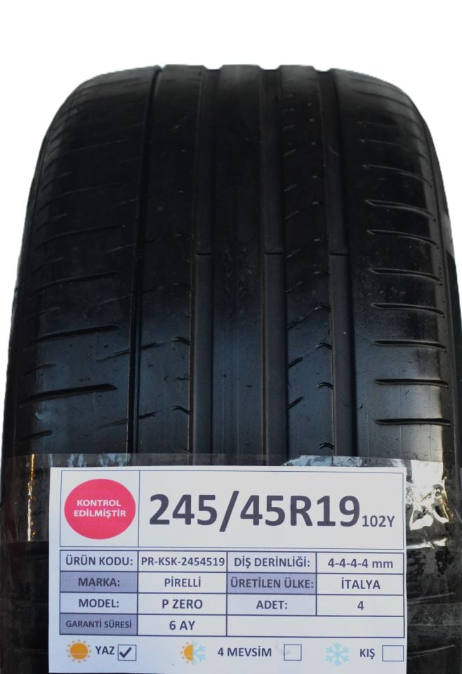 Pirelli 245/45R19 102Y P Zero 2.El Takım Yaz Lastiği