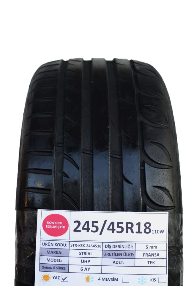 Strial 245/45R18 110W UHP 2.El Tek Yaz Lastiği