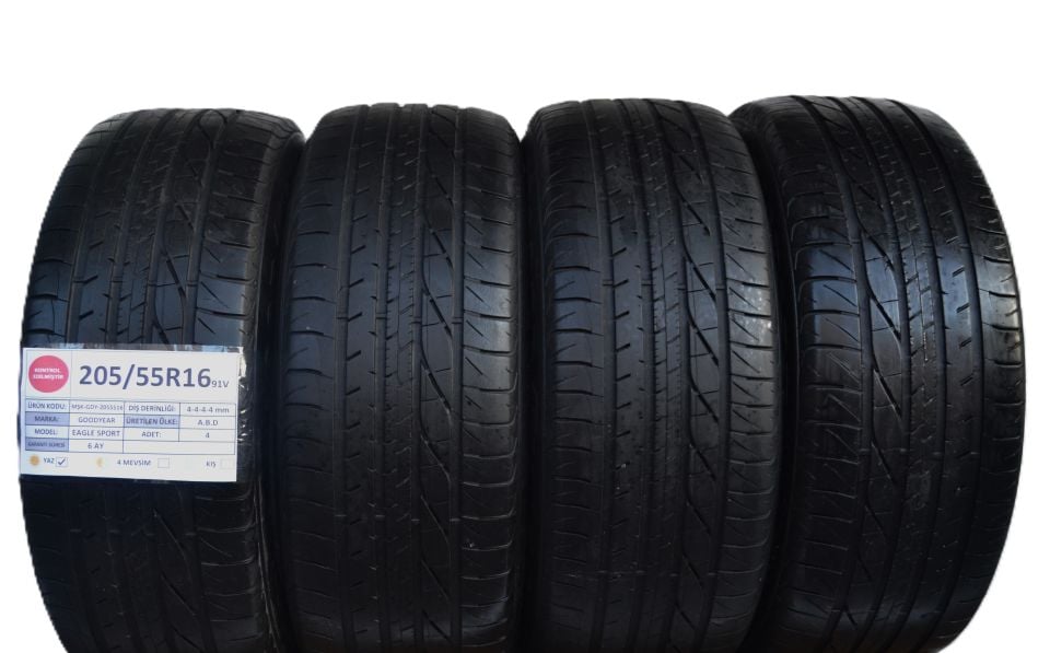 Goodyear 205/55R16 91V Eagle Sport 2.El Takım Yaz Lastiği