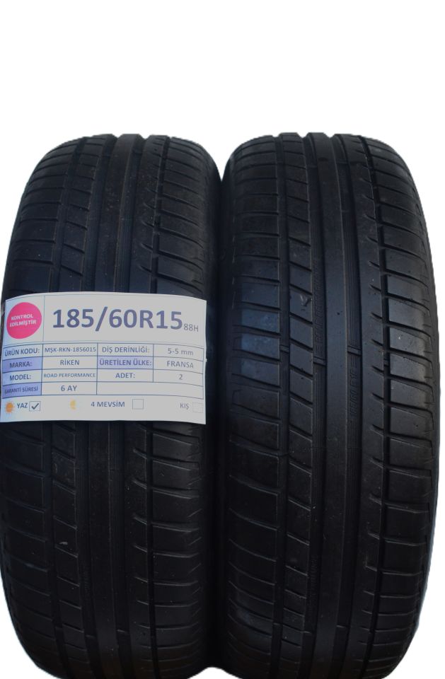 Riken 185/60R15 88H Road Performans 2.El Çift Yaz Lastiği