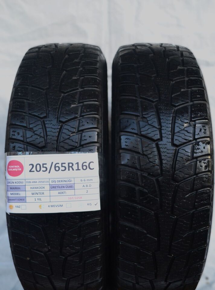 Hankook 205/65 R16C Winter 107/105R Kış 2. El Lastik Çift