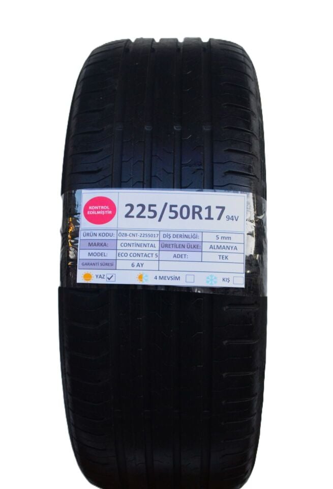 Continental 225/50 R17 Eco Contact 5 94V Yaz 2. El Lastik