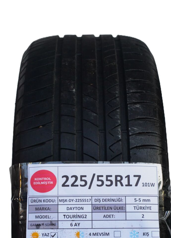 Dayton 225/55 R17 Touring 2 Yaz 2. El Lastik Çift