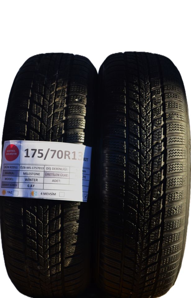 Milestone 175/70R13 82T Winter 2.El Çift Kış Lastiği