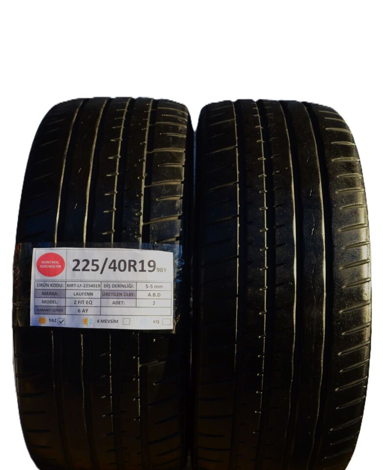 Laufenn 225/40 R19 ZFITEQ 98Y Yaz 2. El Lastik Çift