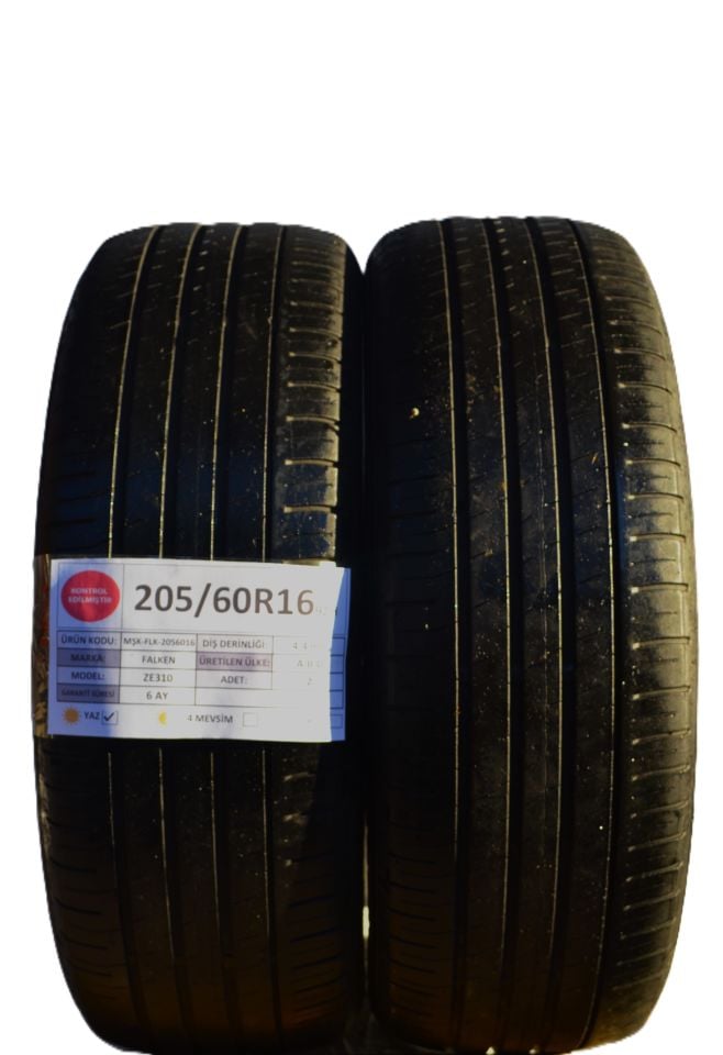 Falken 205/60R16 92H Ze310 2.El Çift Yaz Lastiği