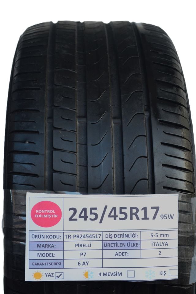 Pirelli 245/45R17 95W P7 2.El Çift Yaz Lastiği