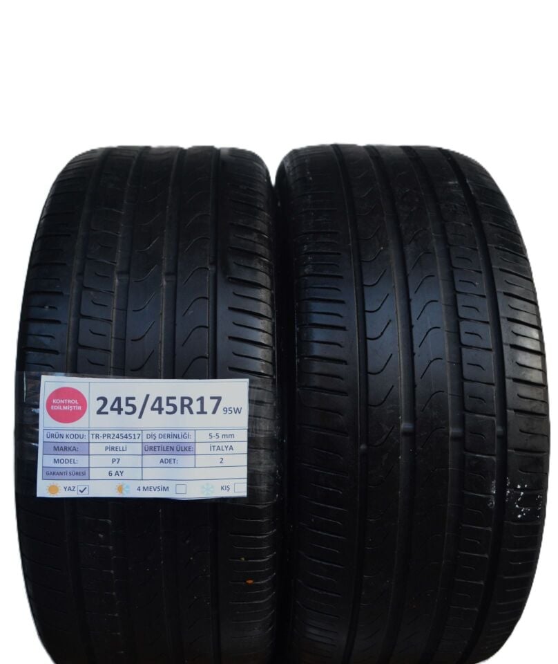 Pirelli 245/45 R17 P 7 95W Yaz 2. El Lastik Çift
