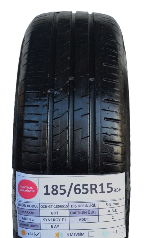 Giti 185/65 R 1588 HSynergy E 1 Yaz 2. El Lastik Çift