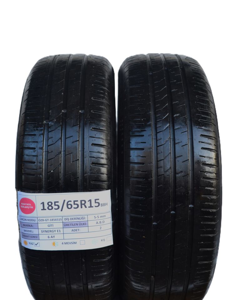 Giti 185/65R15 88H SynergyE1 2.El Çift Yaz Lastiği