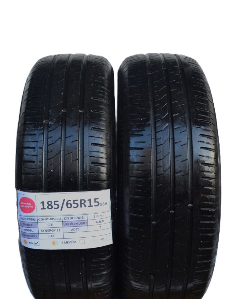 Giti 185/65 R 1588 HSynergy E 1 Yaz 2. El Lastik Çift
