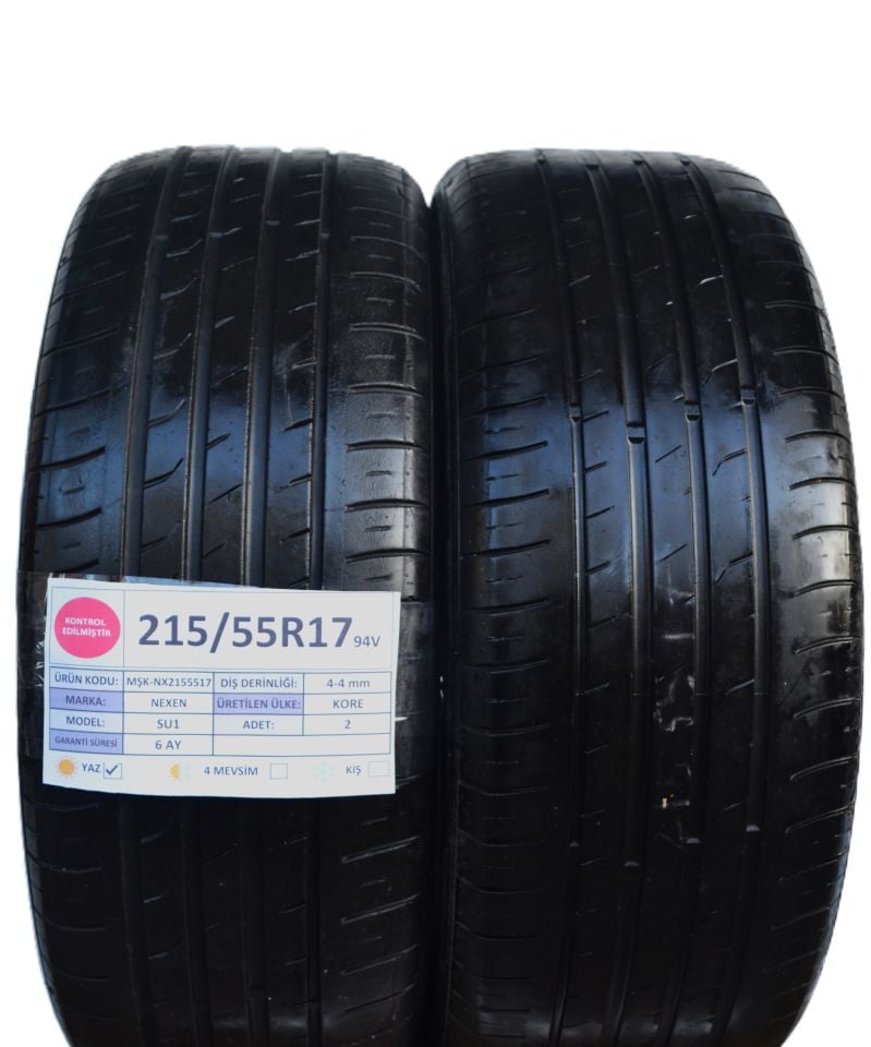 Nexen 215/55R17 94V SU1 2.El Çift Yaz Lastiği