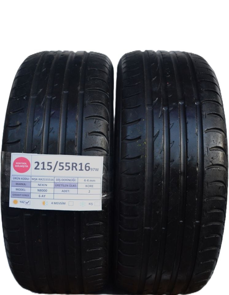 Nexen 215/55R16 97W N8000 2.El Çift Yaz Lastiği