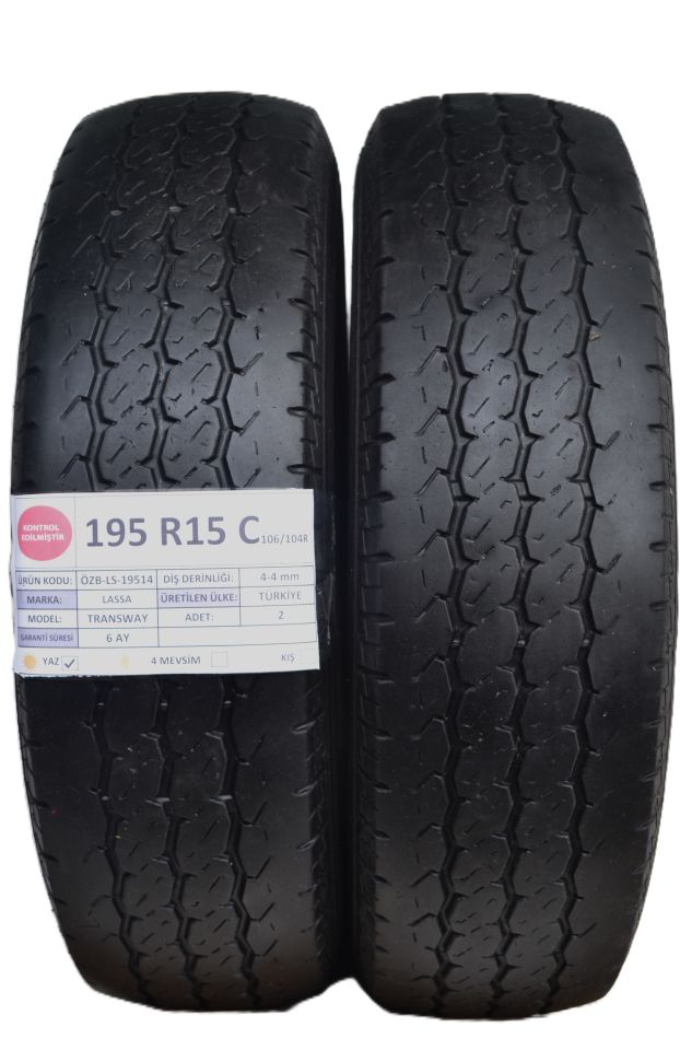 Lassa 195/15C 106/104R Transway 2.El Çift Yaz Lastiği
