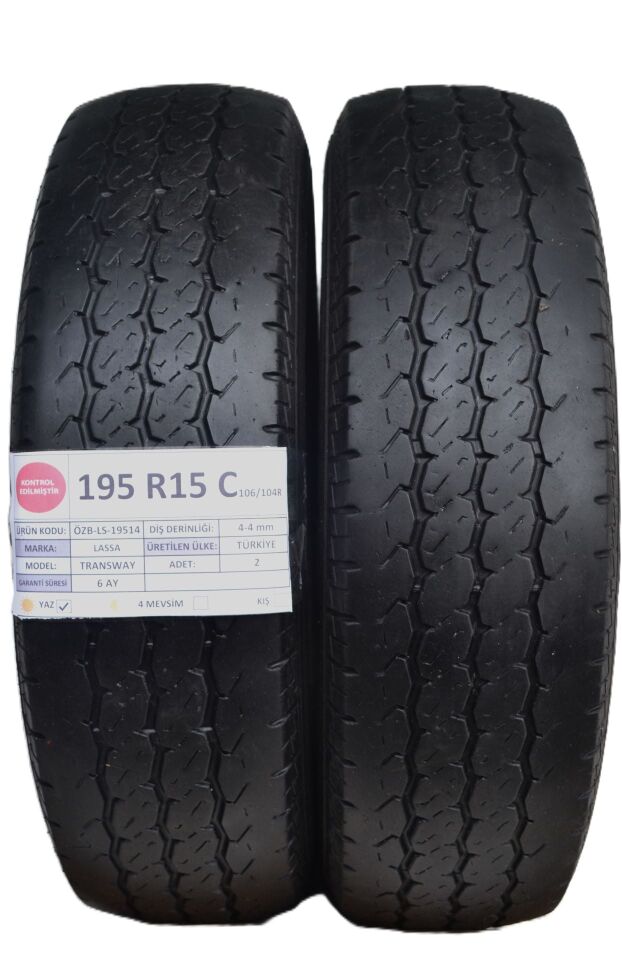 Lassa 106/104 RTransway 195/15C Yaz 2. El Lastik Çift