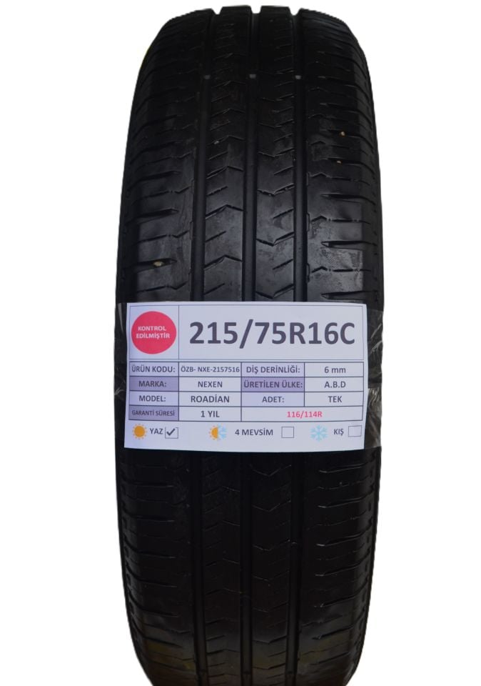 Nexen 215/75R16C 116/114R Roadian 2.El Tek Yaz Lastiği