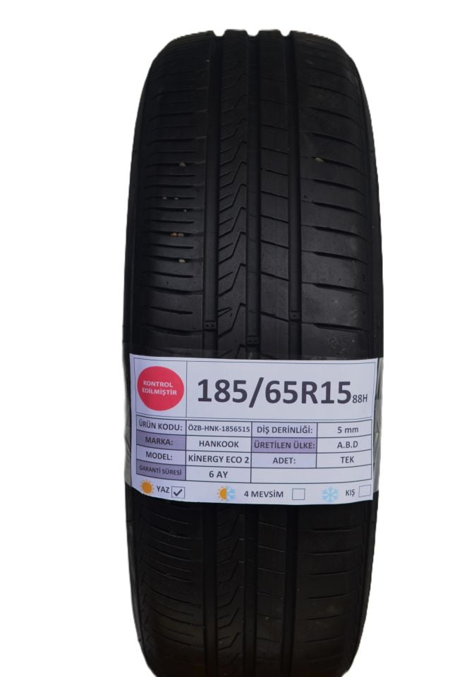 Hankook 185/65R15 88H KinergyEco2 2.El Tek Yaz Lastiği