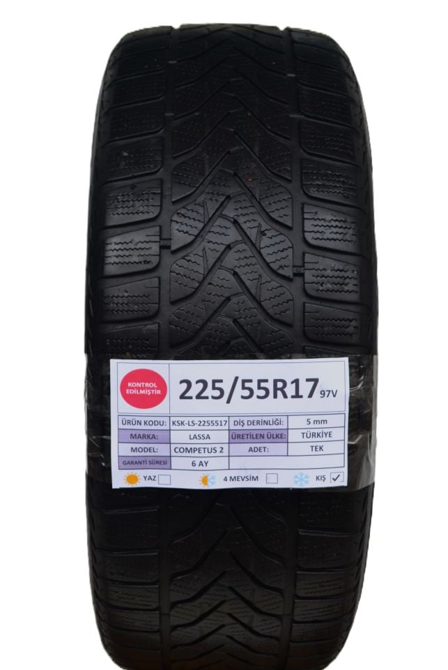 Lassa 225/55R17 97V Competus2 2.El Tek Kış Lastiği
