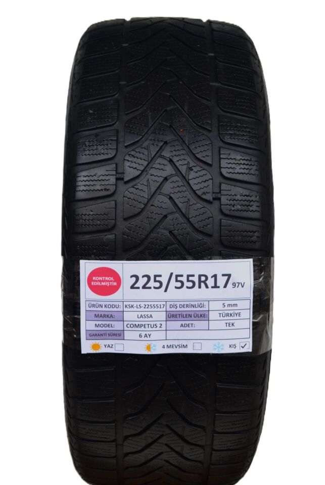 Lassa 225/55 R17 Competus 2 97V Kış 2. El Lastik