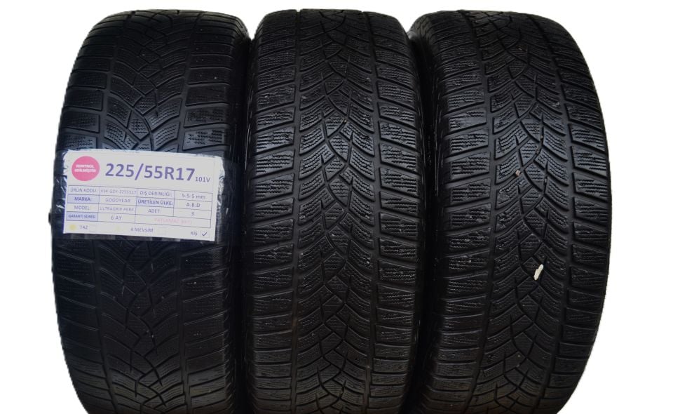 Goodyear 225/55R17 101V RFT UltraGripPerf 2.El Kış Lastiği 3 Adet