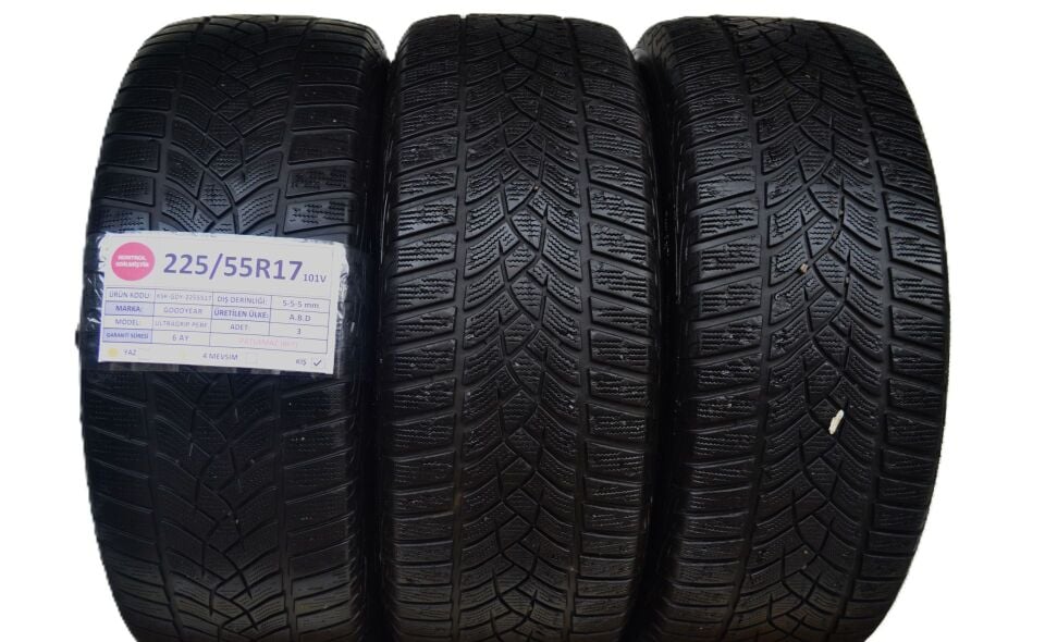 Goodyear 225/55 R17 Ultra Grip Perf 101V RFT Kış 2. El Lastik