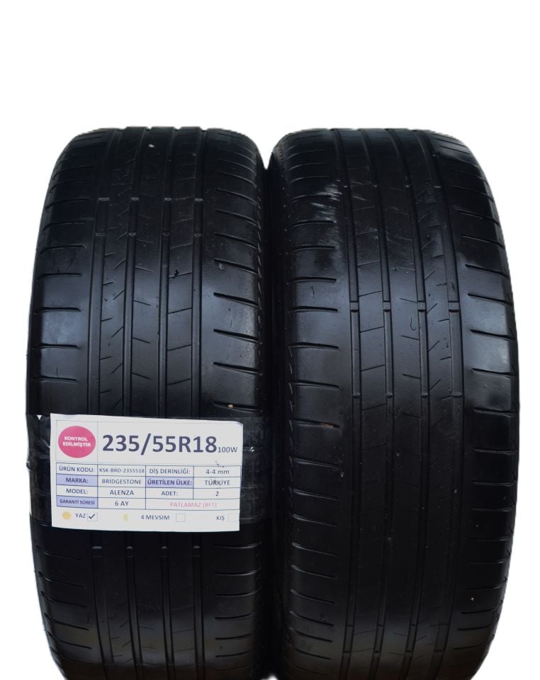 Bridgestone 235/55R18 100W RFT Alenza 2.El Çift Yaz Lastiği