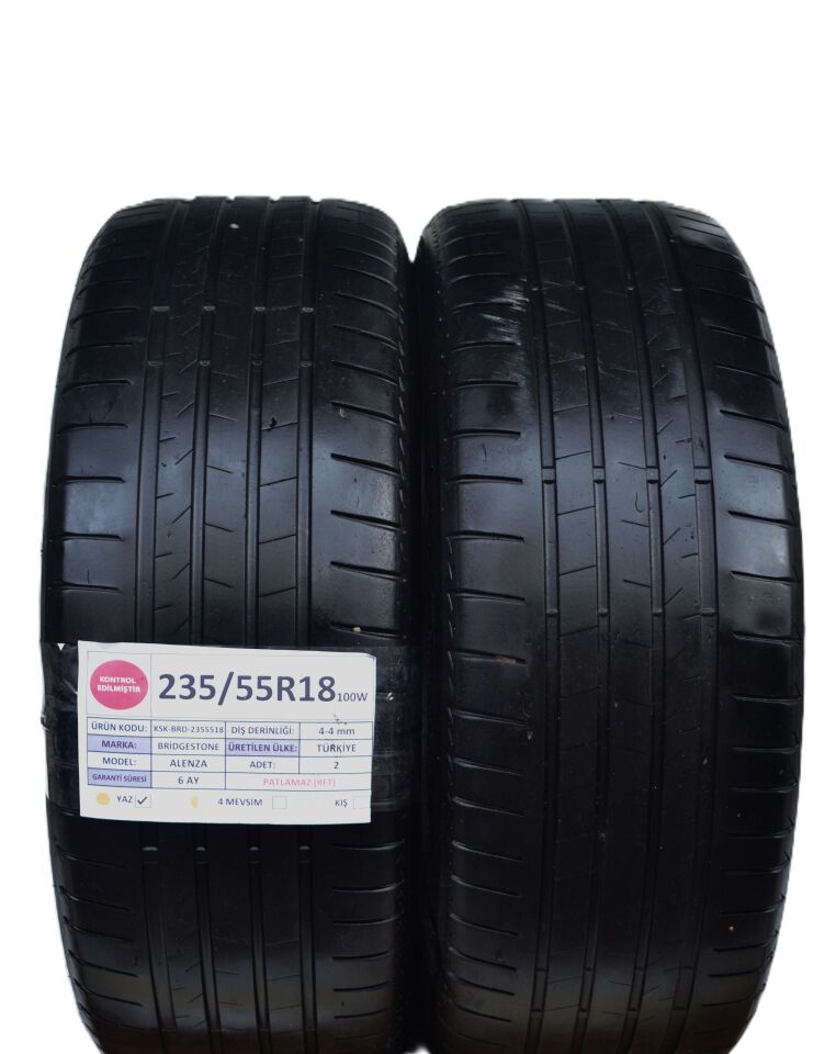 Bridgestone 235/55 R18 Alenza 100W RFT Yaz 2. El Lastik Çift