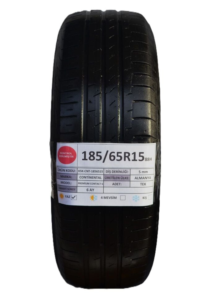 Continental 185/65 R15 Premium Contact 6 88H Yaz 2. El Lastik