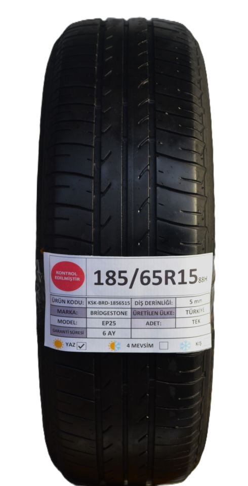 Bridgestone 185/65R15 88T EP25 2.El Tek Yaz Lastiği