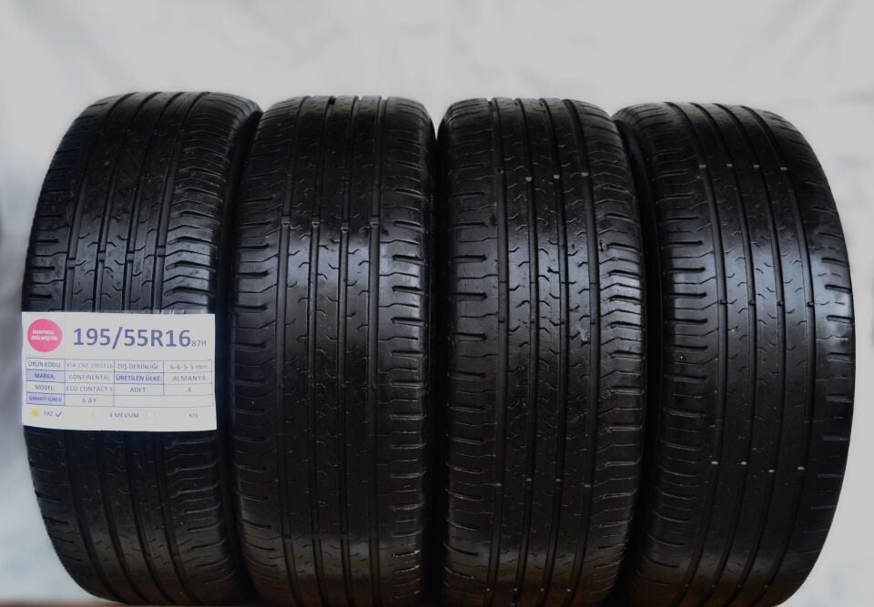 Continental 195/55 R16 Eco Contact 5 87H Yaz 2. El Lastik Takım