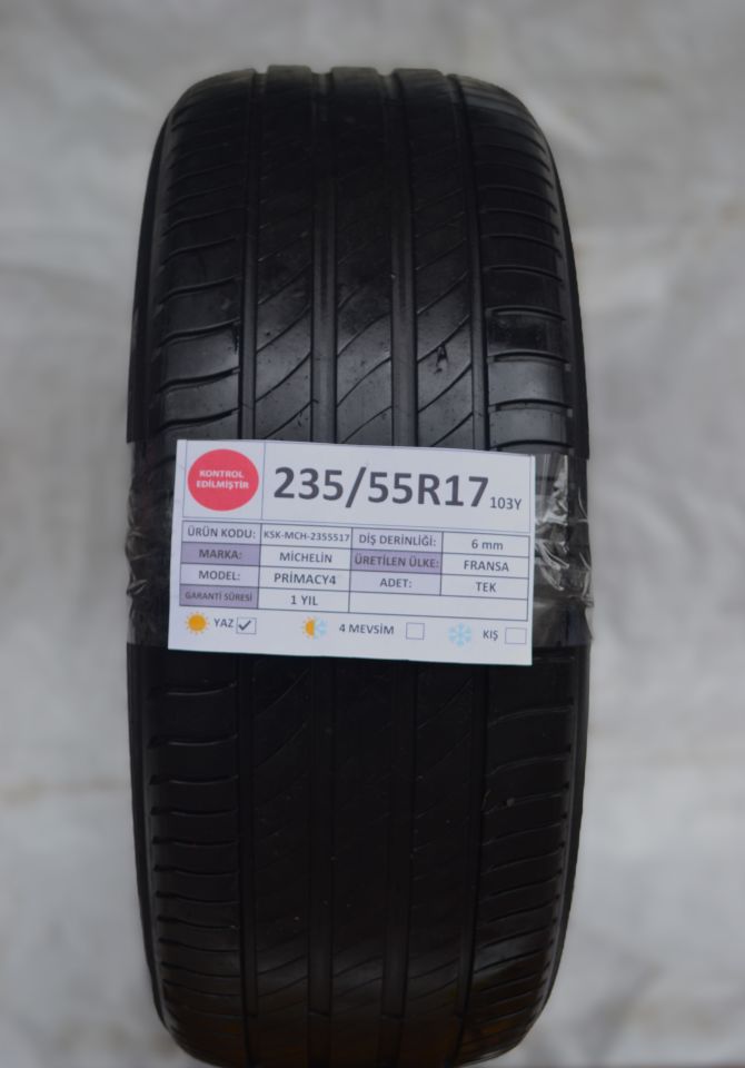 Michelin 235/55R17 103Y Primacy4 2.El Tek Yaz Lastiği