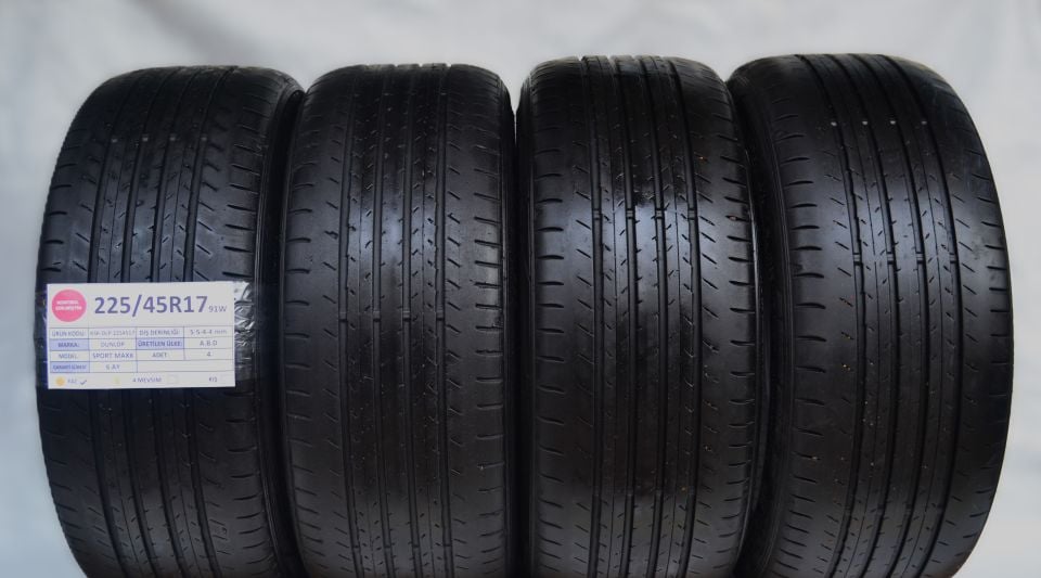 Dunlop 225/45R17 91W SportMax 2.El Takım Yaz Lastiği 2021