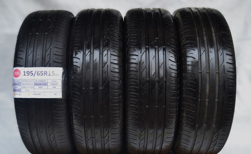 Bridgestone 195/65R15 91H Turanza T001 2.El Takım Çıkma Yaz Lastiği