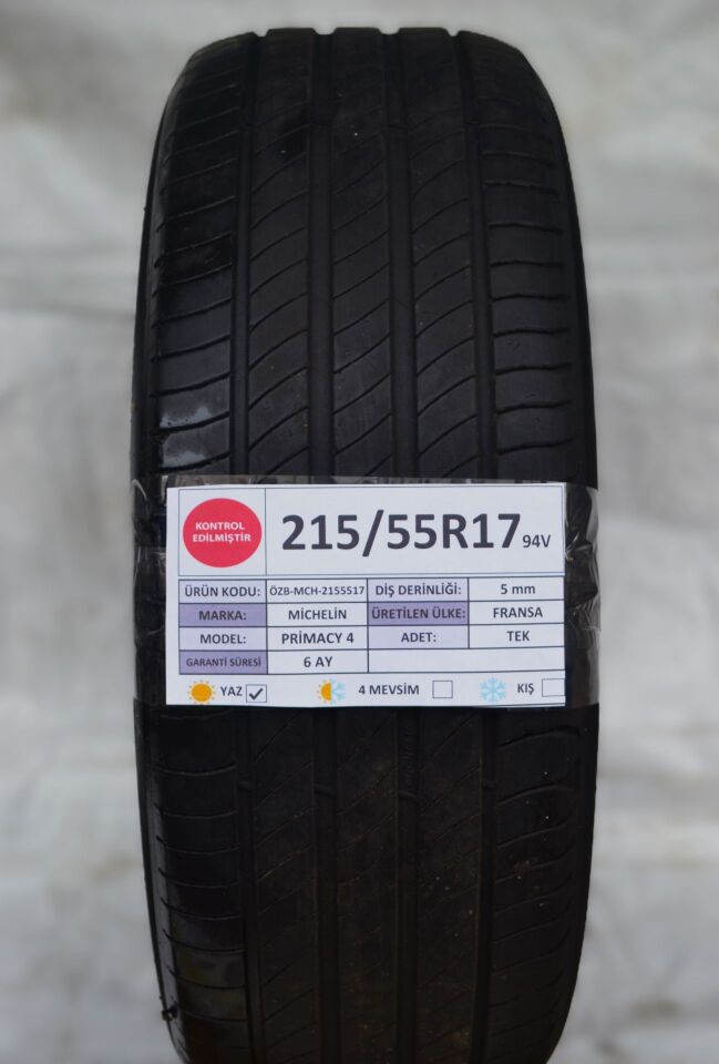 Michelin 215/55 R17 Primacy 4 94V Yaz 2. El Lastik